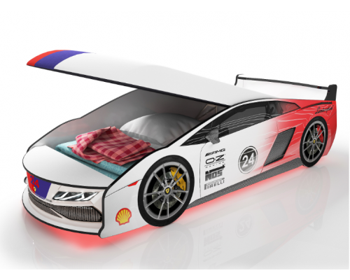 Кровать-машинка ''Ламба'' с подъёмным механизмом и матрасом